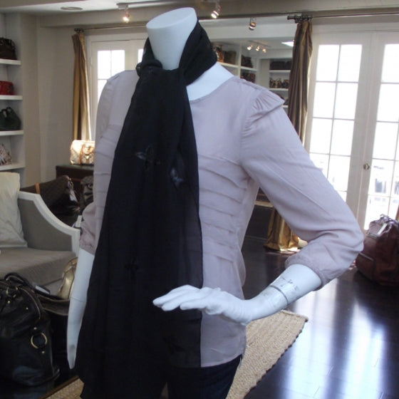 Monogram Silk Glitter Stole Noir