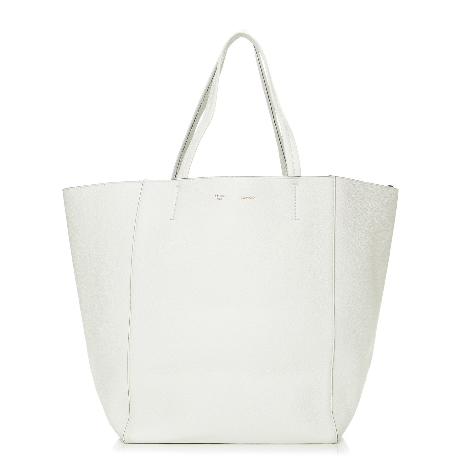 Celine Grained Calfskin Medium Horizontal Cabas Phantom White 1 of 7
