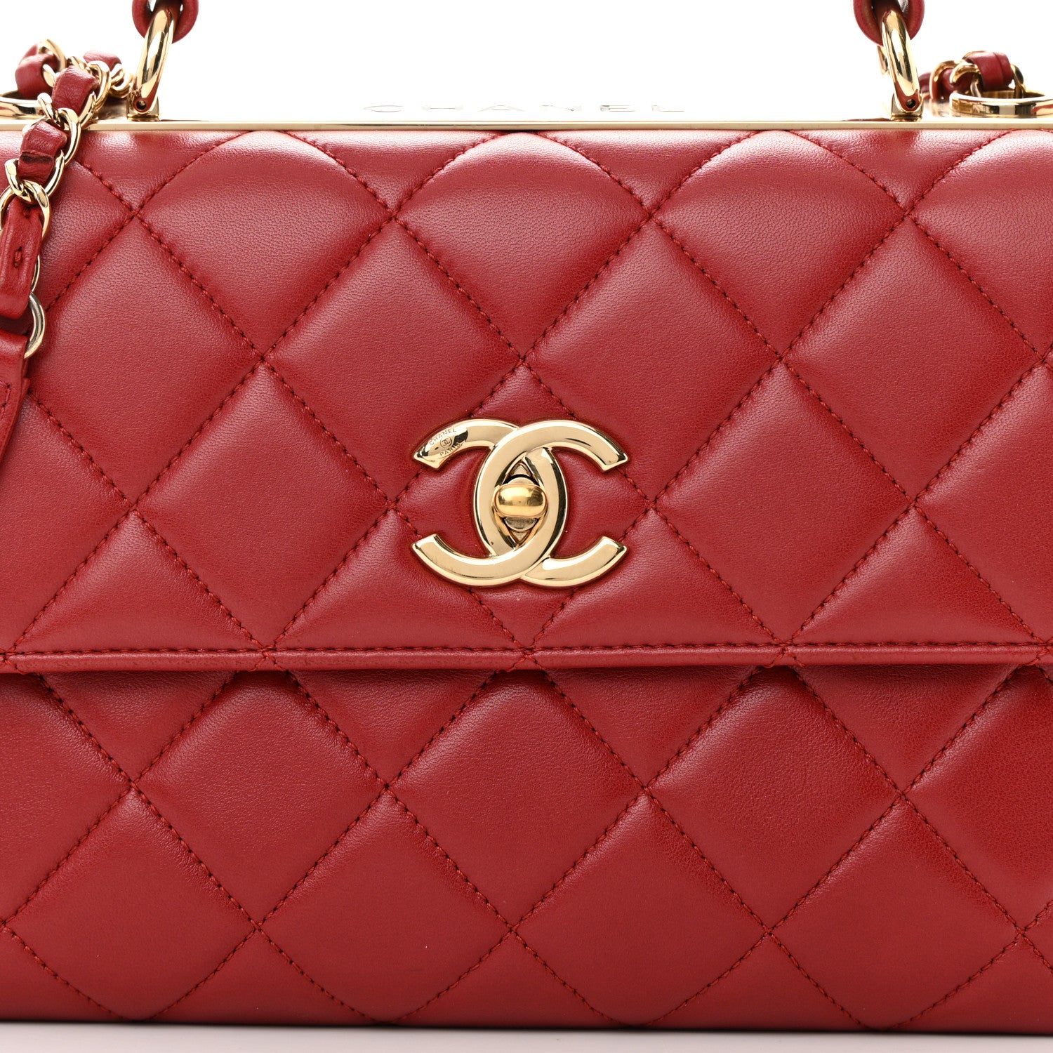 Chanel Lambskin Quilted Small Trendy CC Flap Dual Handle Bag Red 8 of 17