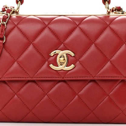 Chanel Lambskin Quilted Small Trendy CC Flap Dual Handle Bag Red 8 of 17