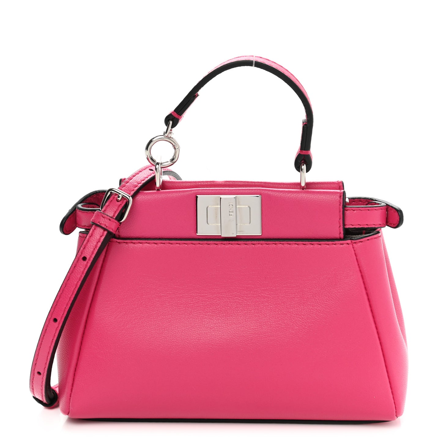 Shiny Nappa Micro Peekaboo Iconic Satchel Fuxia