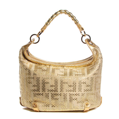 Fendi Zucca Woven Forever Hobo Gold 1 of 9