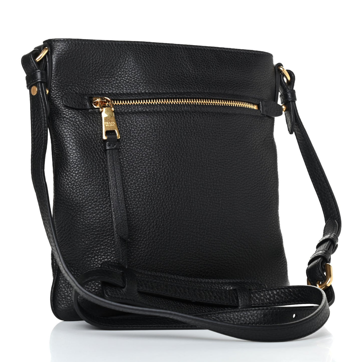 Vitello Daino Crossbody Bag Black