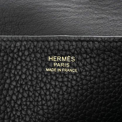 Hermes Taurillon Clemence Halzan 31 GM Black 6 of 13