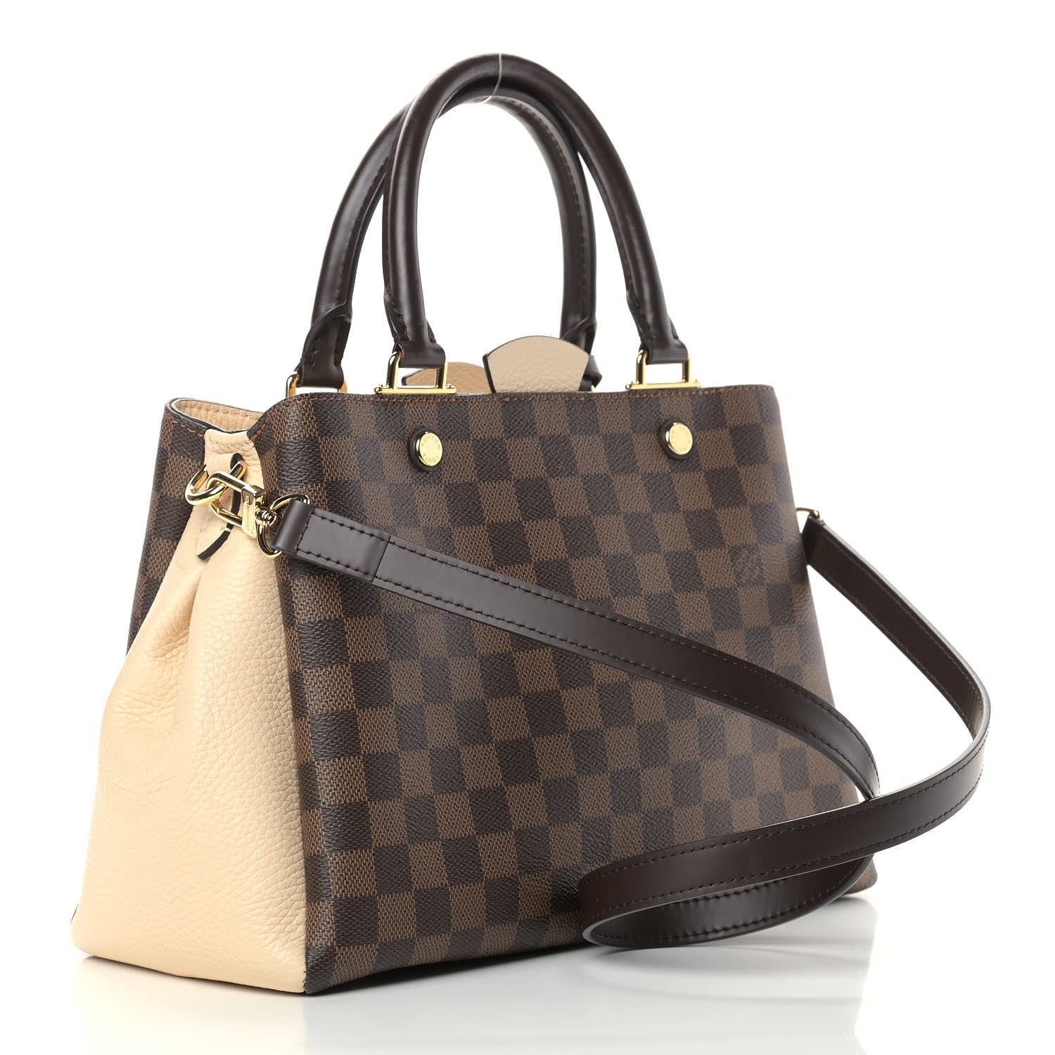 Louis Vuitton Damier Ebene Cuir Taurillon Brittany Creme 4 of 12