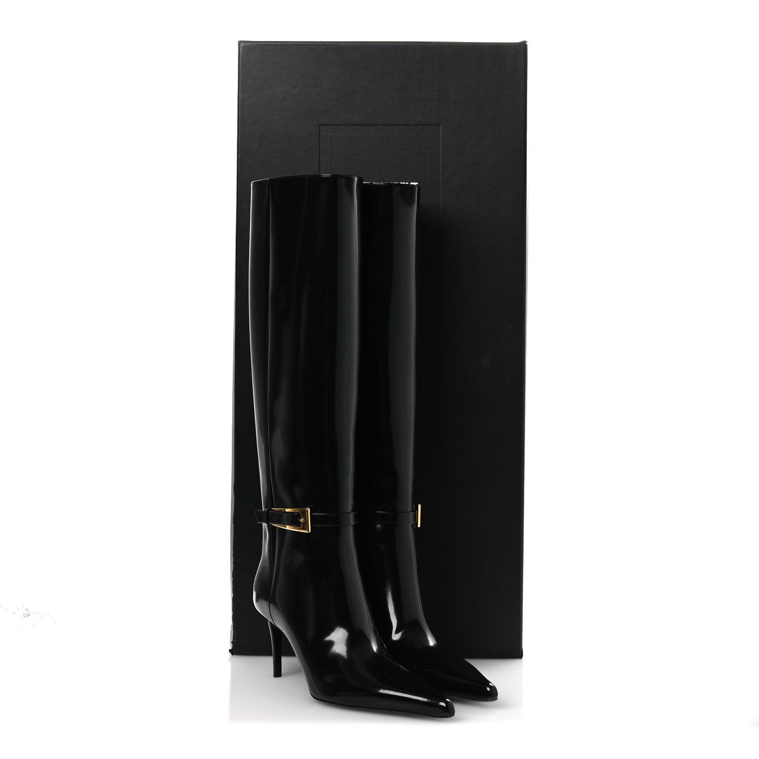 Saint Laurent Vitello Marilyn Hacker 70mm Luz Boots 39 Black 11 of 11