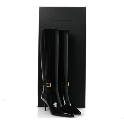 Saint Laurent Vitello Marilyn Hacker 70mm Luz Boots 39 Black 11 of 11
