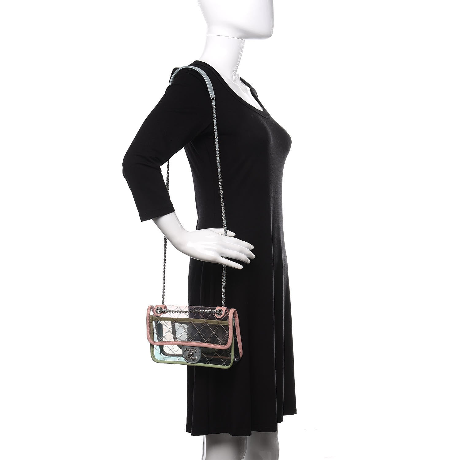 Chanel Lambskin PVC Quilted Mini Coco Splash Flap Blue Green 2 of 11