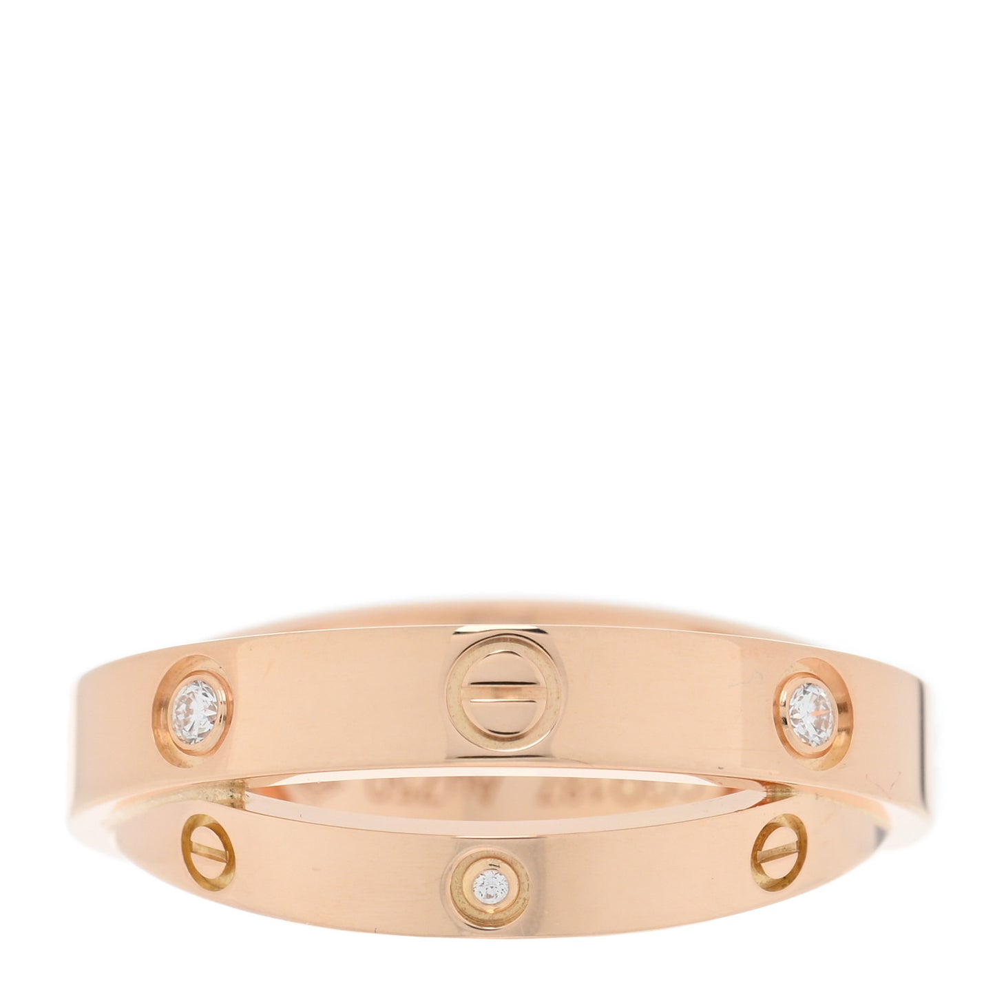 18K Pink Gold 6 Diamond LOVE Ring 51/5.75