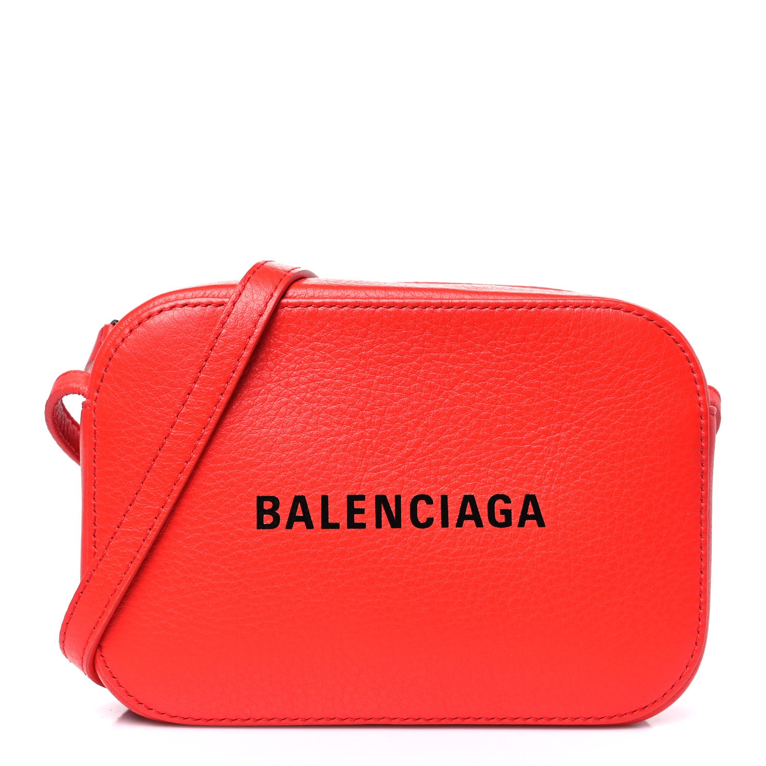 Balenciaga Calfskin Logo XS Everyday Camera Bag Vivid Red Black 1 of 12