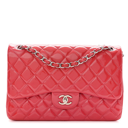 Chanel Patent Quilted Jumbo Double Flap Pink 1 of 10