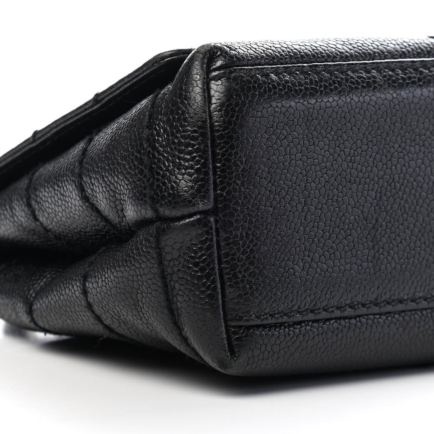 Caviar Square Stitched Small Flap Black