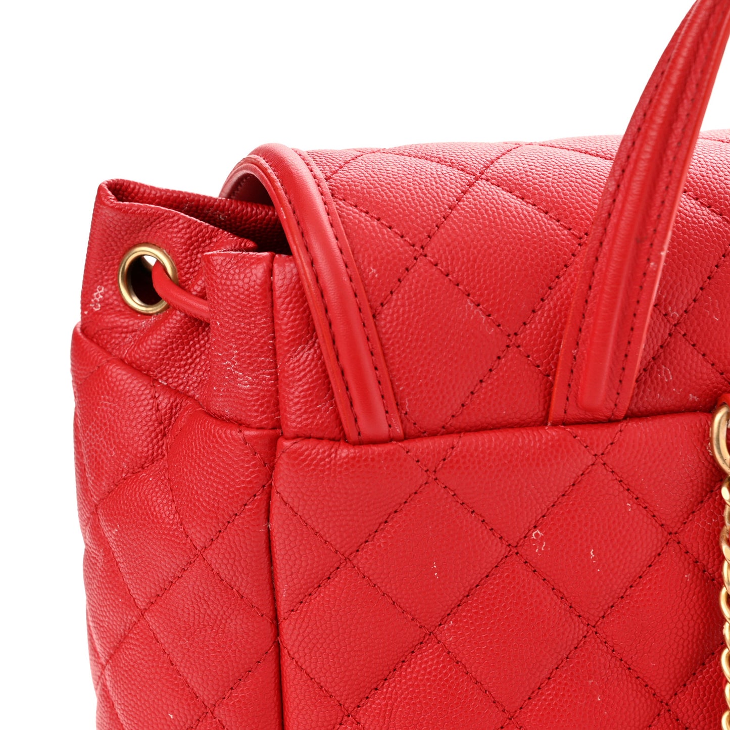 Caviar Quilted Filigree Backpack Red