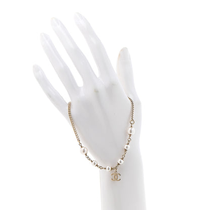 Chanel Pearl CC Chain Anklet Gold Pearly White 2 of 4