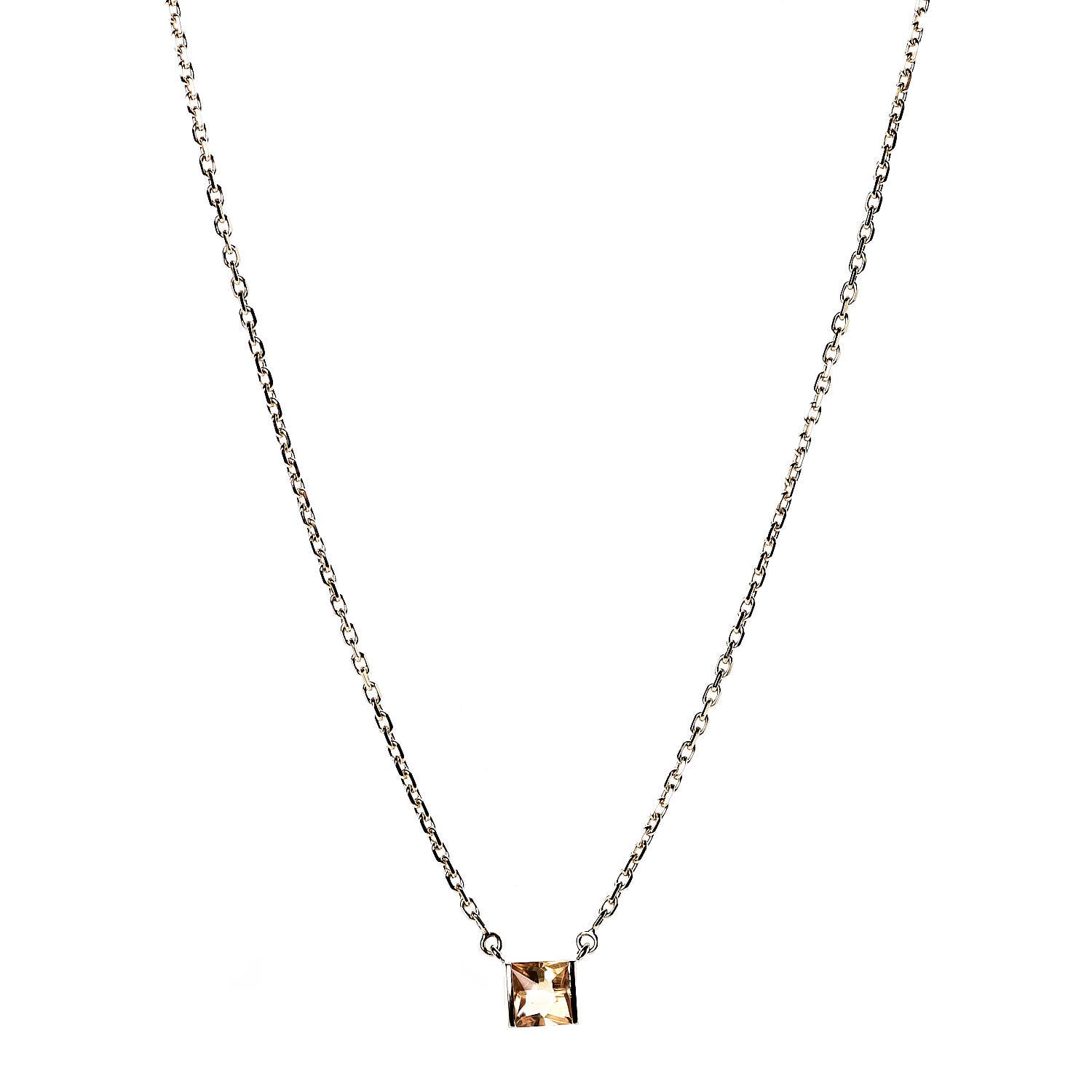 Cartier 18K Yellow Gold Citrine Tank Pendant Necklace 1 of 6