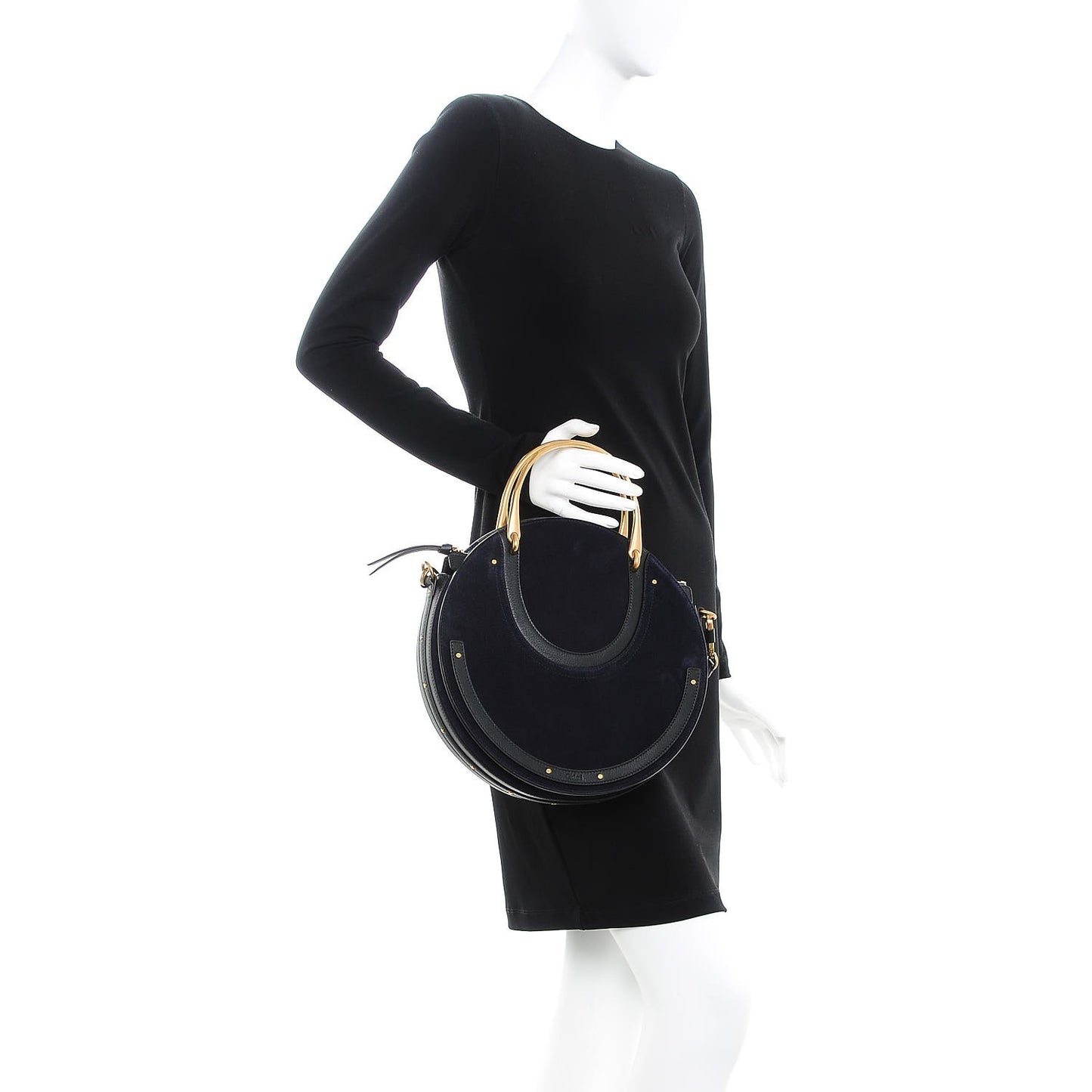 Calfskin Suede Medium Pixie Bag Full Blue