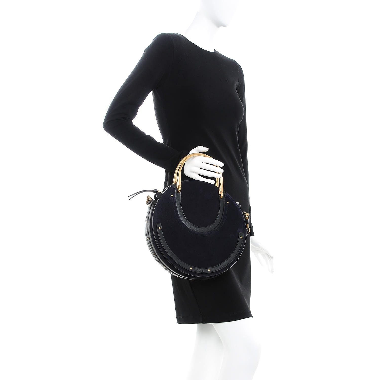 Chloe Calfskin Suede Medium Pixie Bag Full Blue 3 of 8