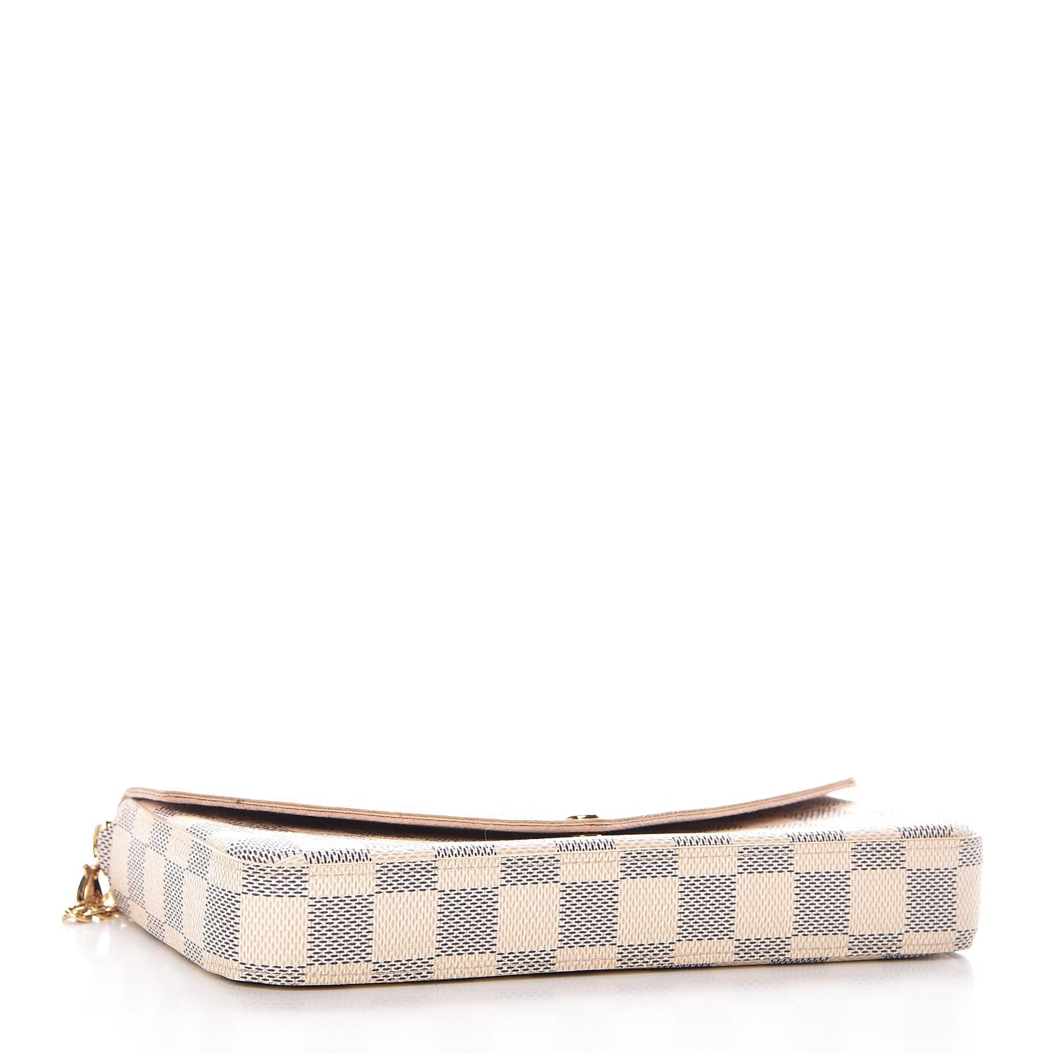 Louis Vuitton Damier Azur Pochette Felicie Chain Wallet Rose Ballerine 4 of 9