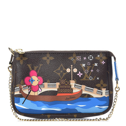 Louis Vuitton Monogram 2019 Christmas Animation Mini Venice Pochette Accessories Blue 1 of 8