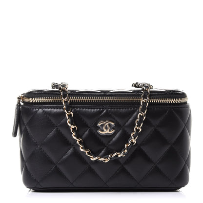 Chanel Lambskin Quilted Small Vanity Case With Chain Black 1 of 13