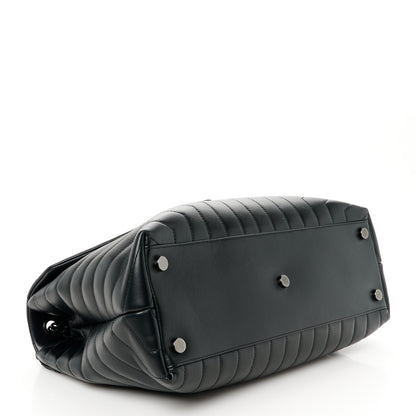 Saint Laurent Calfskin Y Quilted Monogram Monochrome Large Loulou Chain Satchel Black 4 of 11