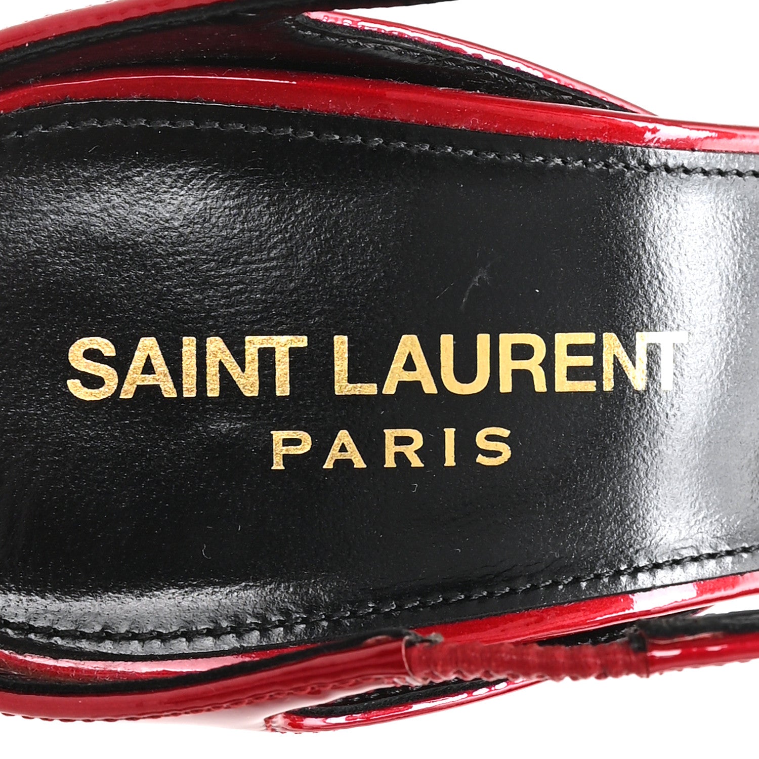 Saint Laurent Patent Gippy Crisscross Mule Sandals 37 Red 8 of 9