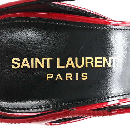 Saint Laurent Patent Gippy Crisscross Mule Sandals 37 Red 8 of 9
