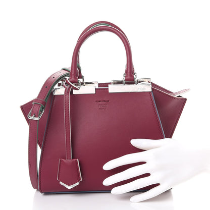 Fendi Vitello Dolce Mini 3jours Tote Black Cherry 3 of 8