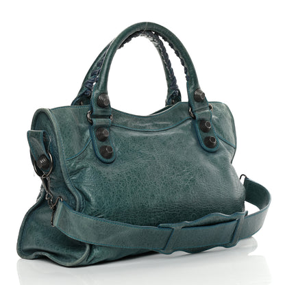 Balenciaga Chevre Giant 21 Gunmetal Hardware City Neiman Marcus LE Bleu 3 of 19