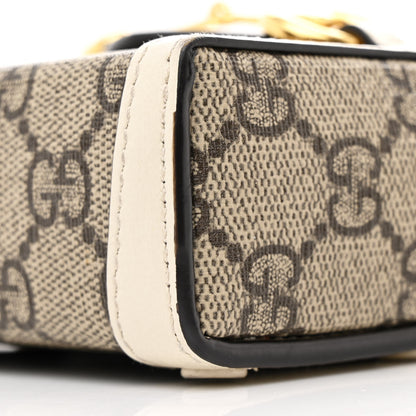 Gucci GG Supreme Monogram Azalea Calfskin Mini Horsebit 1955 Crossbody Bag Beige Ebony Mystic White 10 of 12