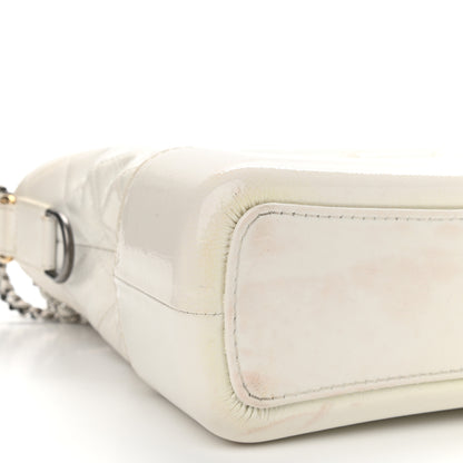 Chanel Patent Goatskin Quilted Medium Gabrielle Hobo White 24 of 25