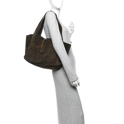 Saint Laurent Suede Bea Tote Blue Musk 2 of 10