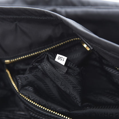 Prada Tessuto Nylon Soft Calfskin Tote Black 7 of 12