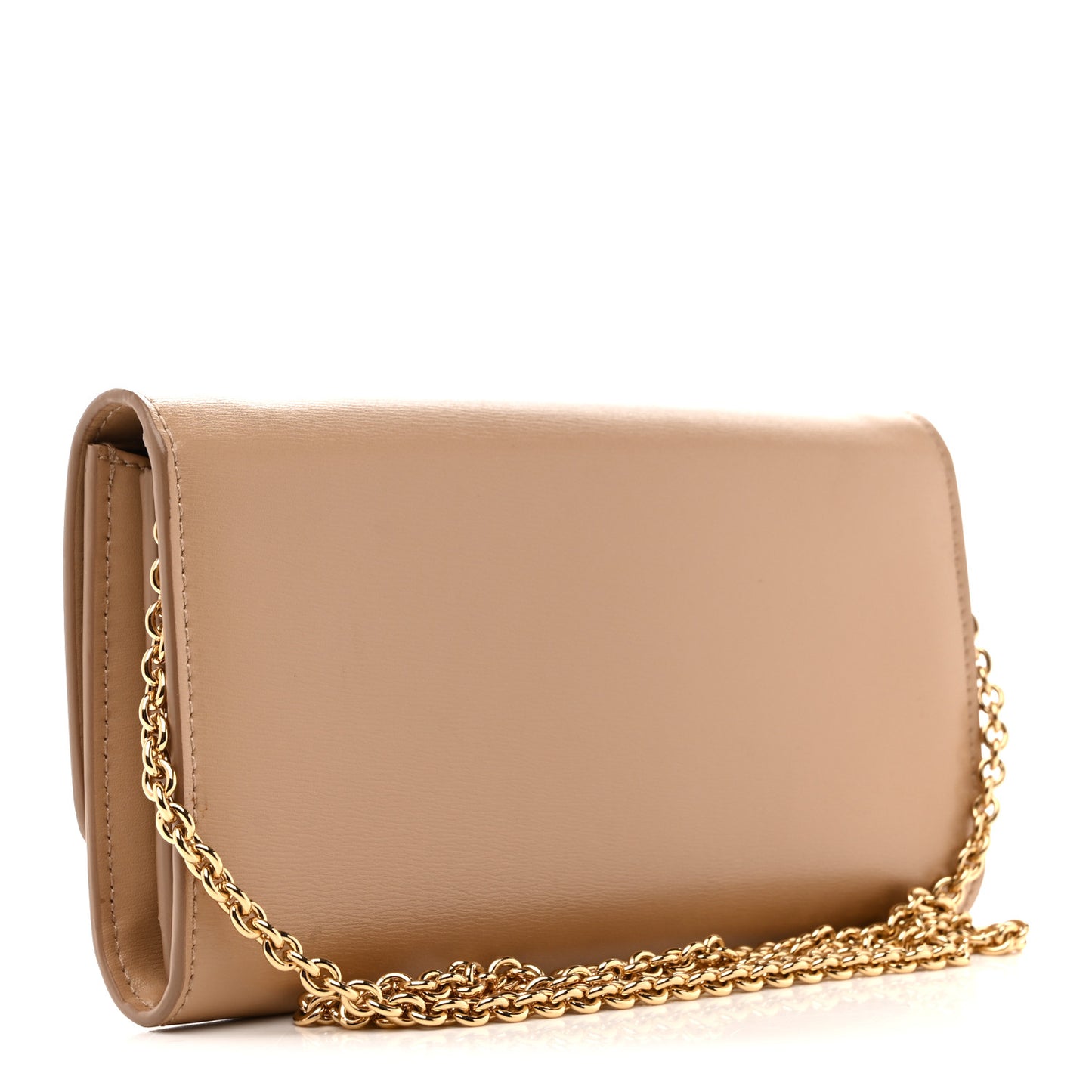 Calfskin City Wallet On Chain Almond