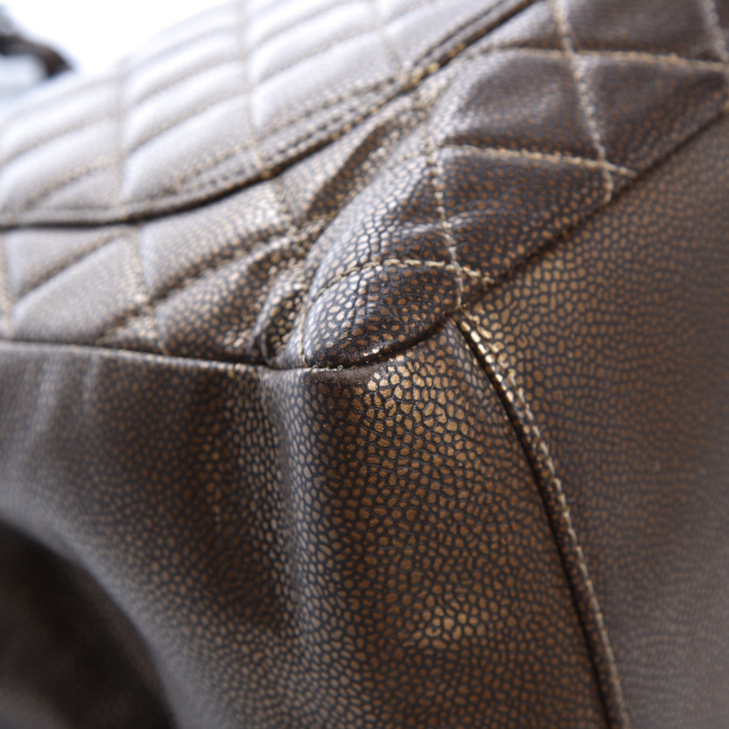 Chanel Metallic Caviar Quilted Grand Shopping Tote GST Bronze 11 of 12