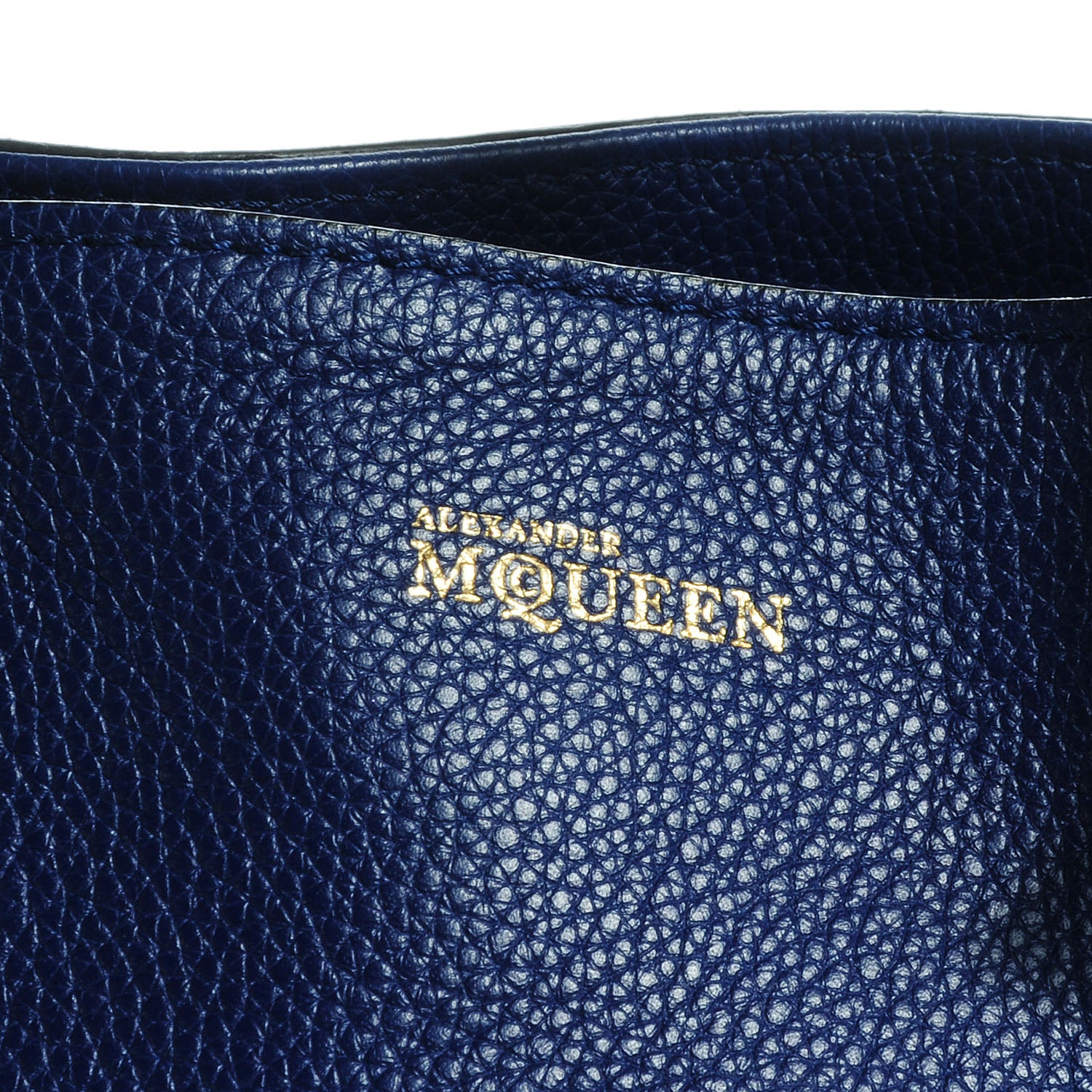 Alexander McQueen Leather Padlock Skull Tote Blue 5 of 8
