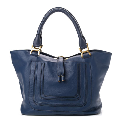 Chloe Calfskin Large New Marcie Tote Royal Navy 1 of 4