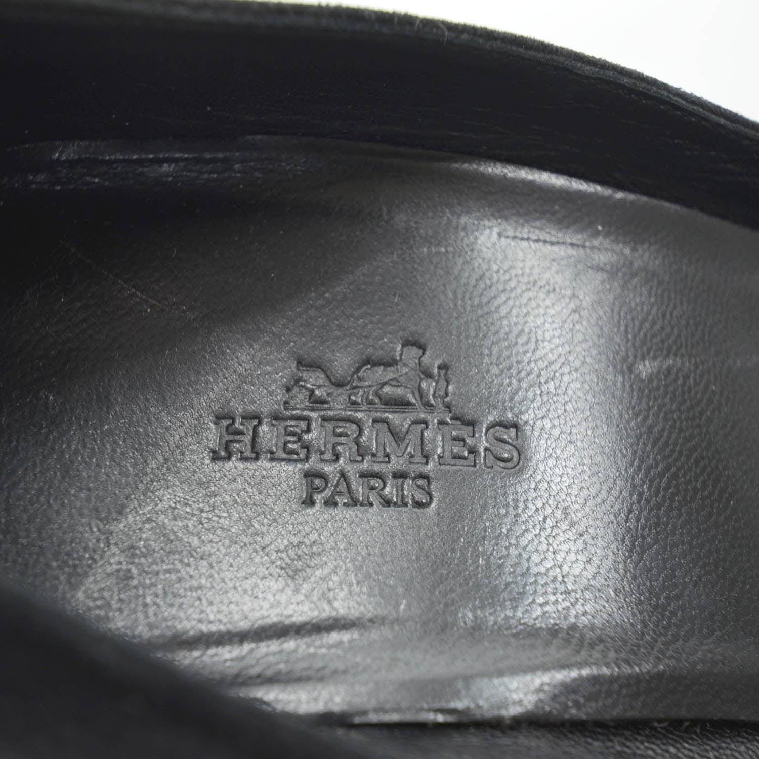 Hermes Veau Doblis Suede Wedges 39 Black 12 of 13