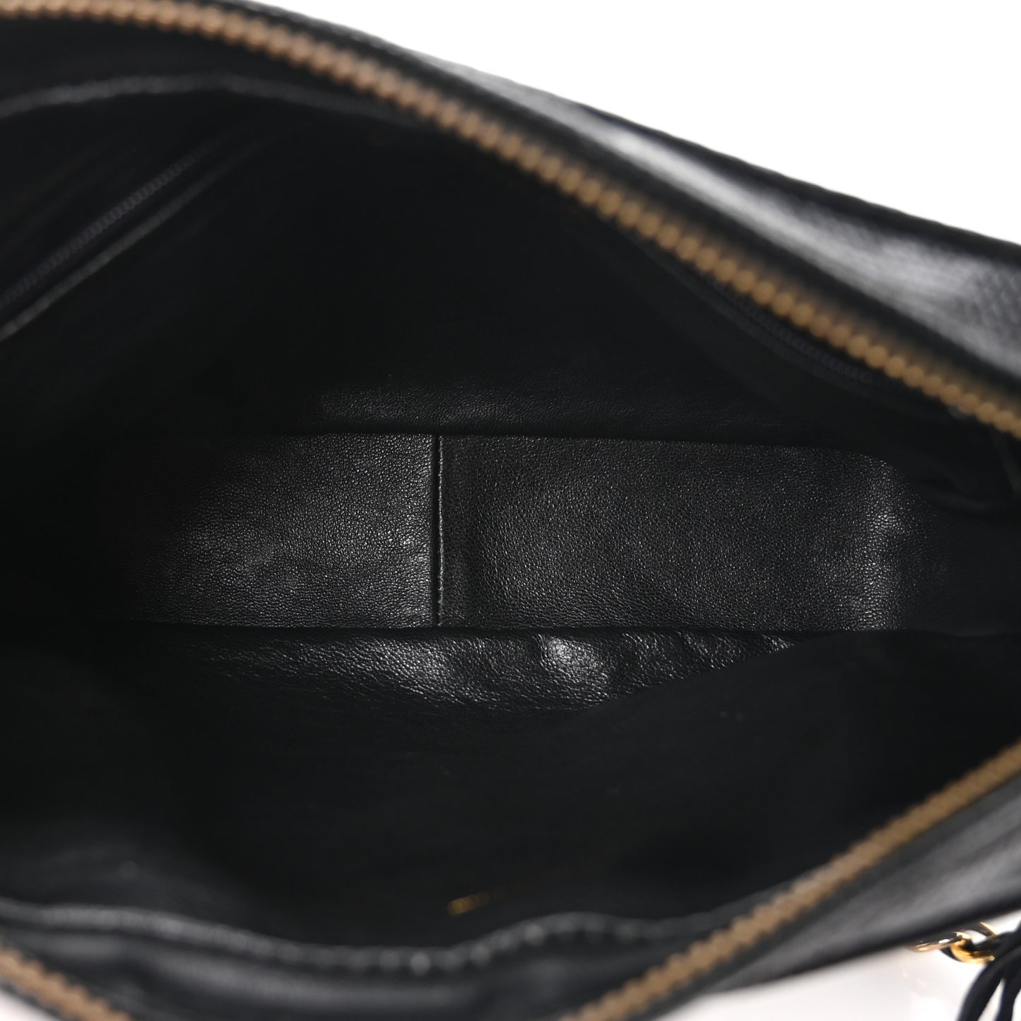Lizard Quilted Small Tassel Camera Case Black