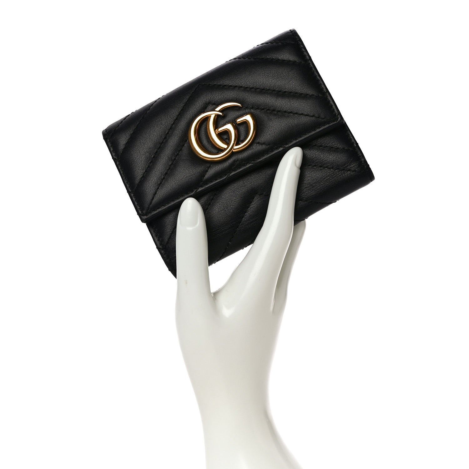 Gucci Calfskin Matelasse GG Marmont Wallet Black 2 of 15