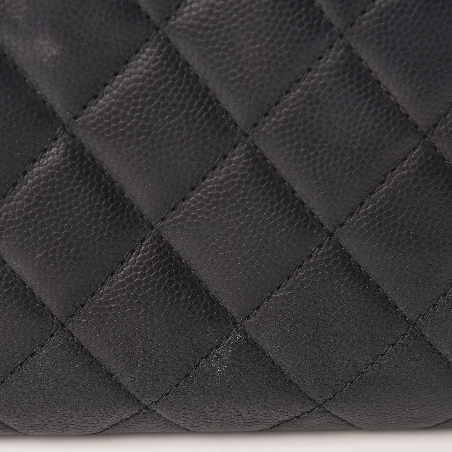 Caviar Quilted Curvy Pouch Cosmetic Case Black