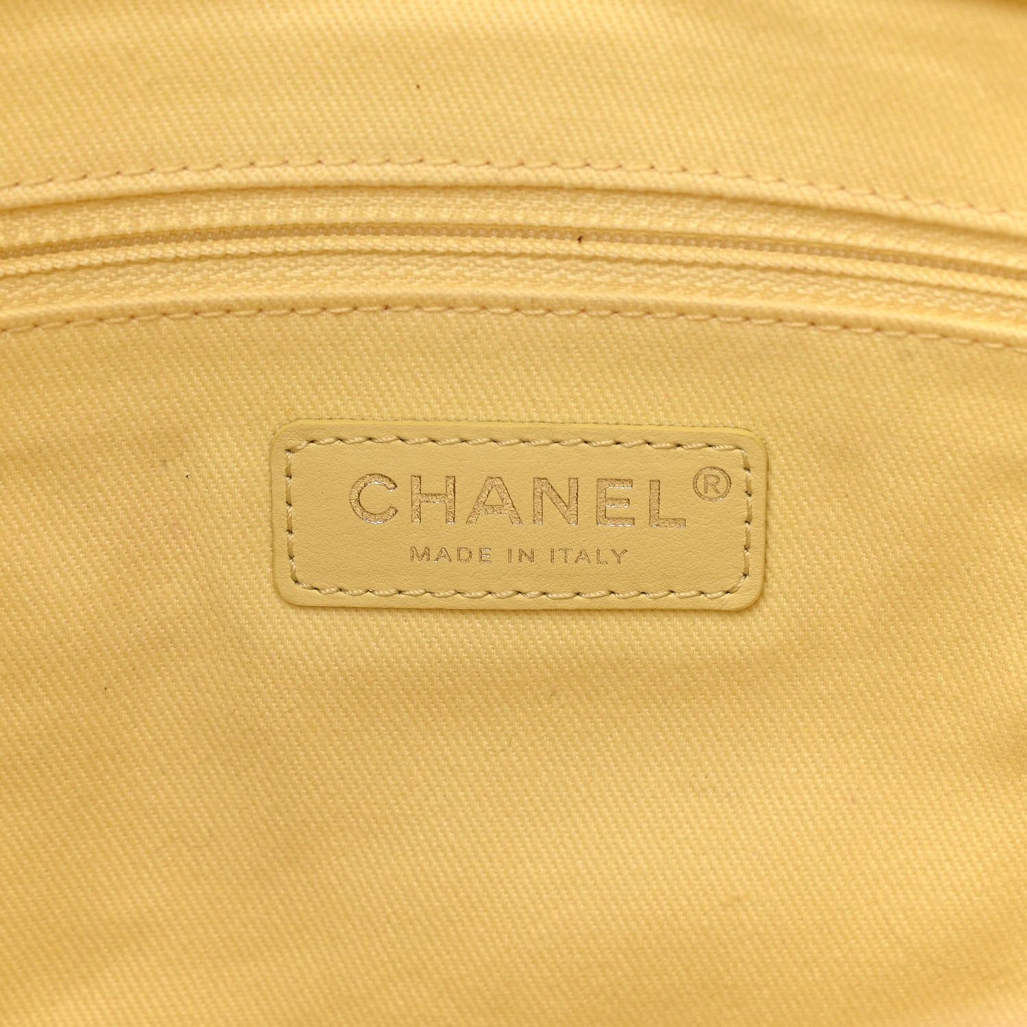 Chanel Mixed Fibers Large Shopping Bag Yellow Brown 5 of 15