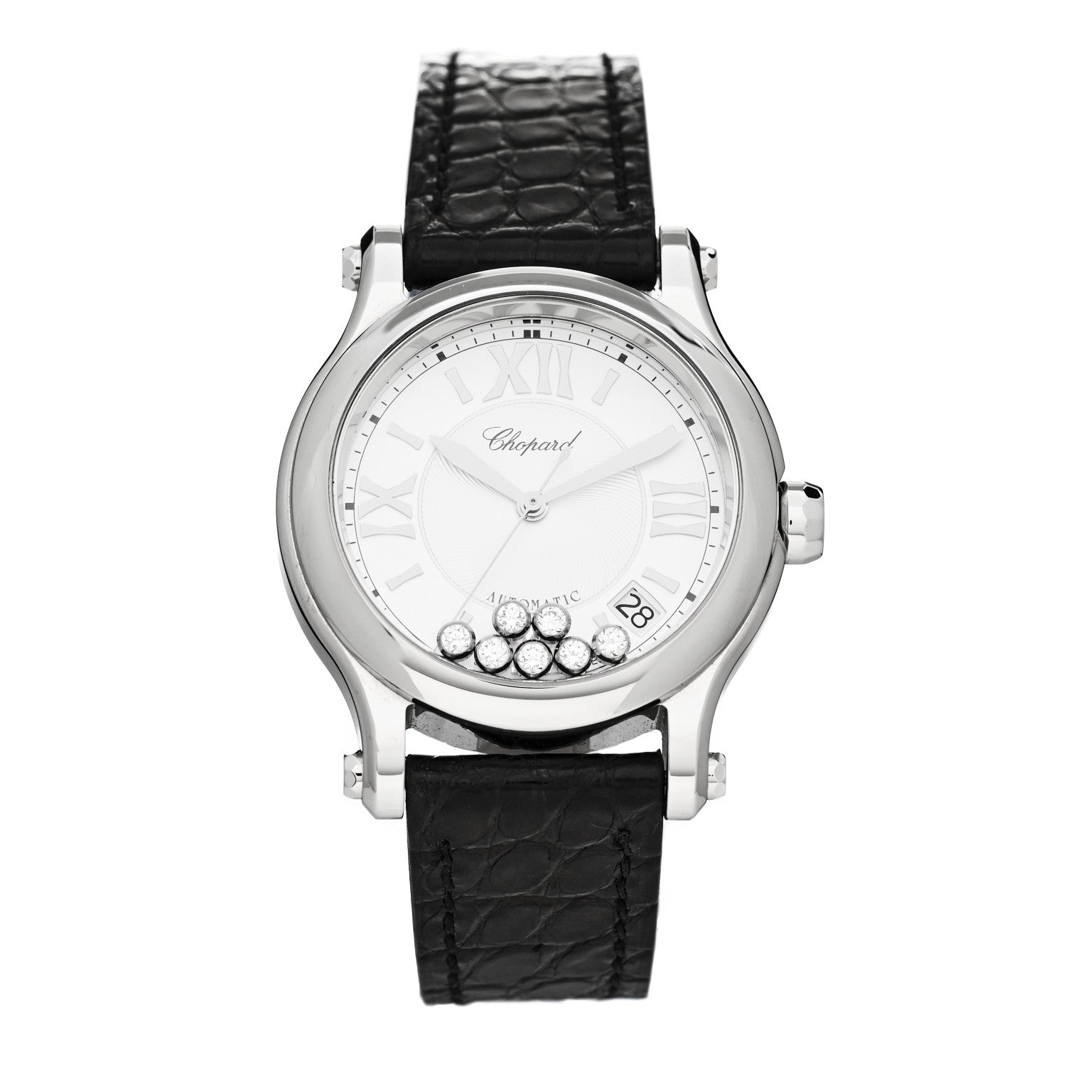 Chopard Stainless Steel Alligator 7 Diamond 36mm Happy Sport Automatic Watch 1 of 6