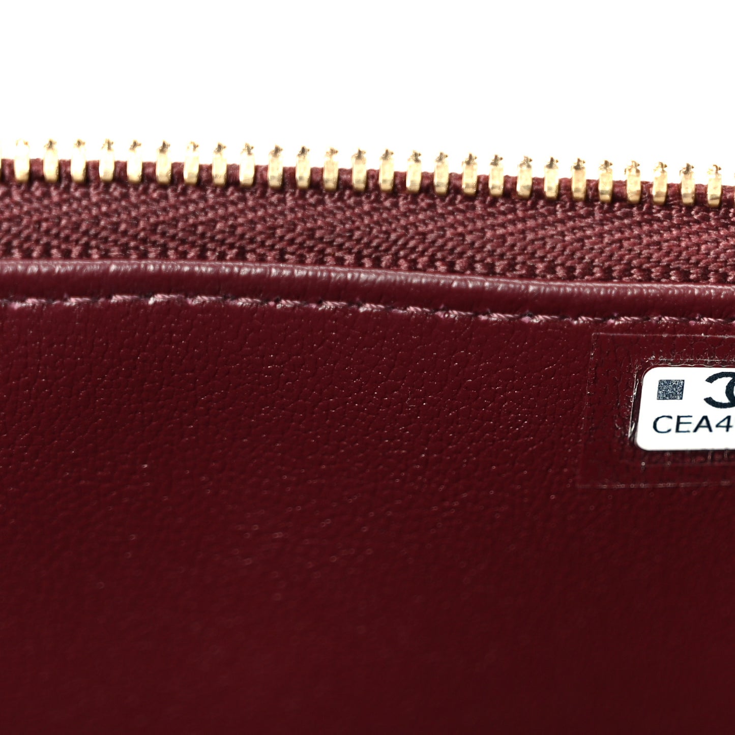 Lambskin Quilted Small Top Handle Vanity Case With Chain Burgundy