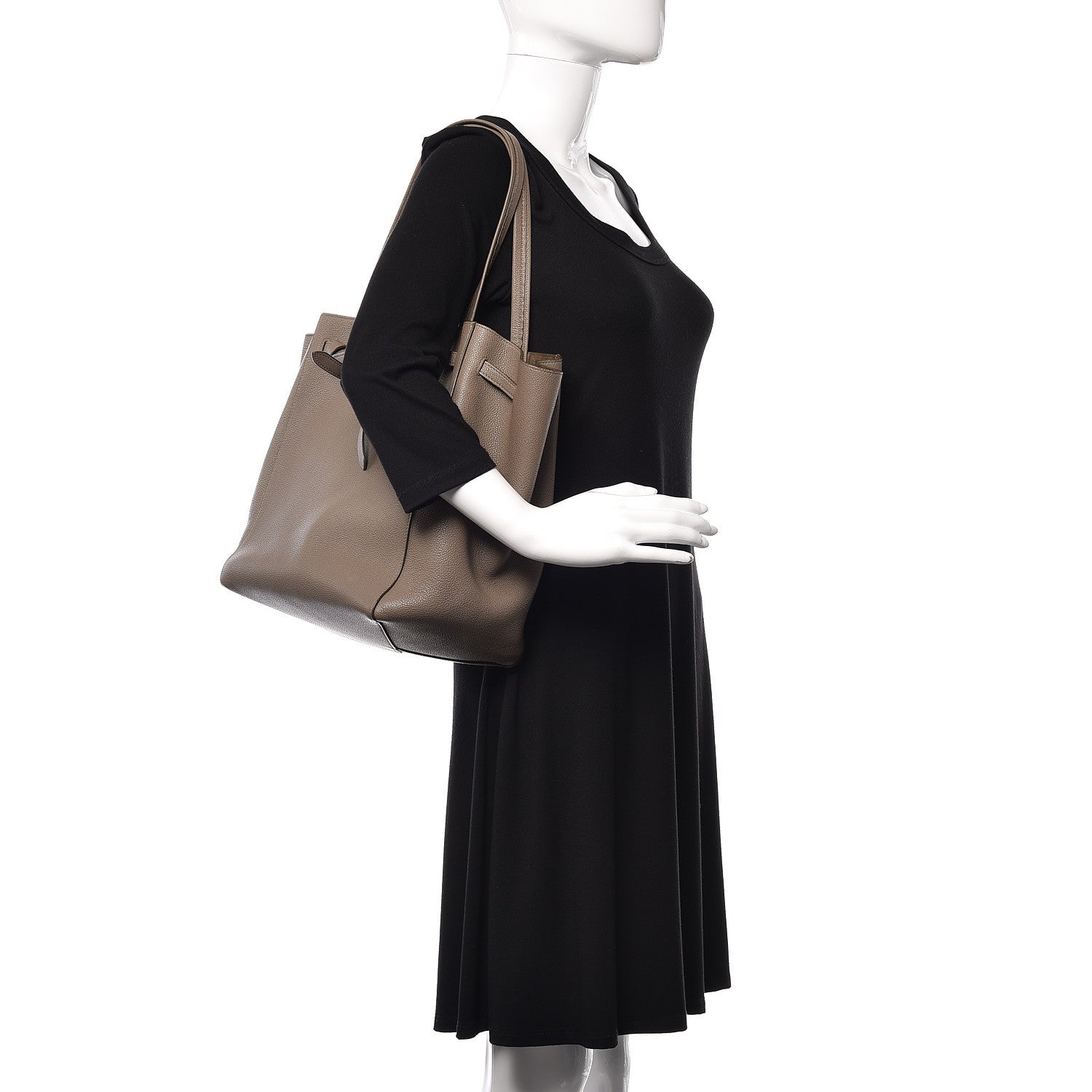 Celine Soft Grained Calfskin Small Belt Cabas Phantom Taupe 2 of 10