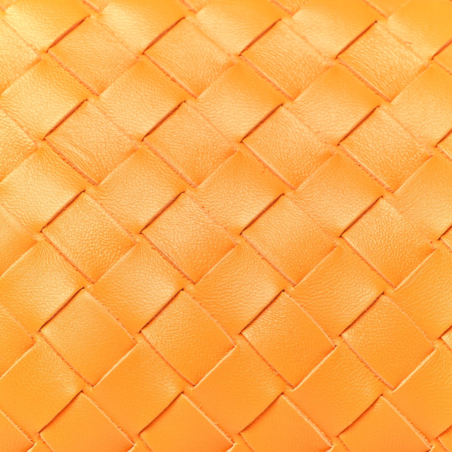 Nappa Intrecciato Pouch On Strap Tangerine