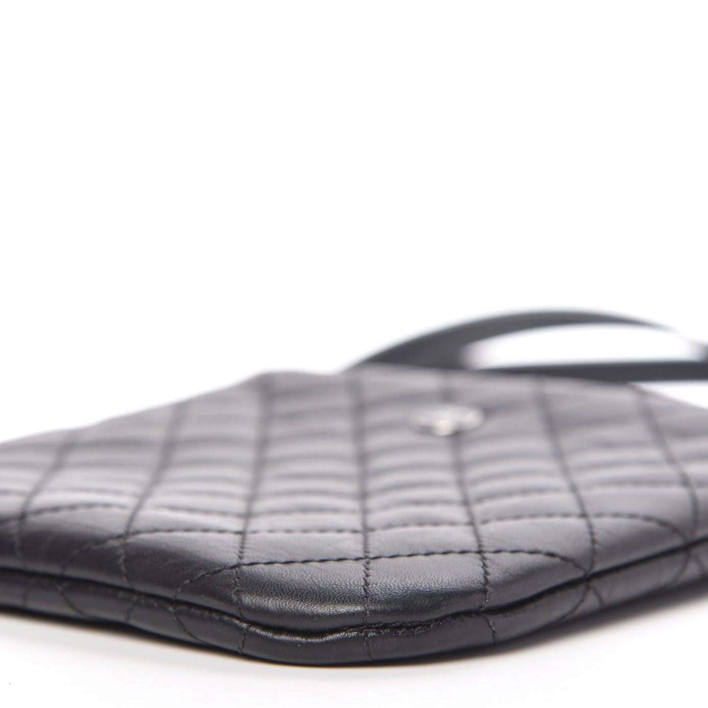 Aged Calfskin Quilted Crossbody Bag Black