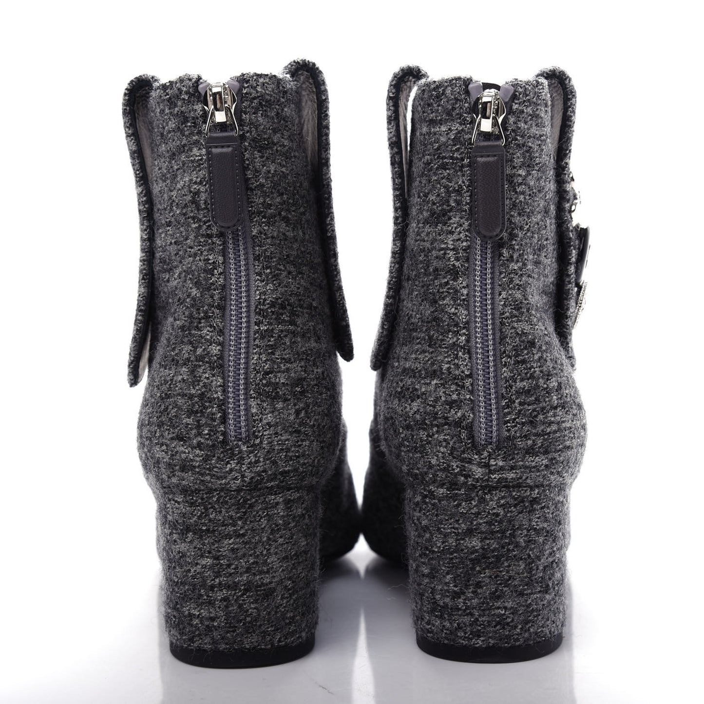 Tweed Short Boot 39.5 Grey
