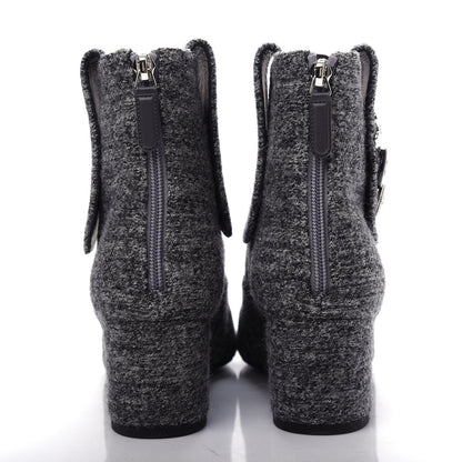 Chanel Tweed Short Boot 39.5 Grey 7 of 12