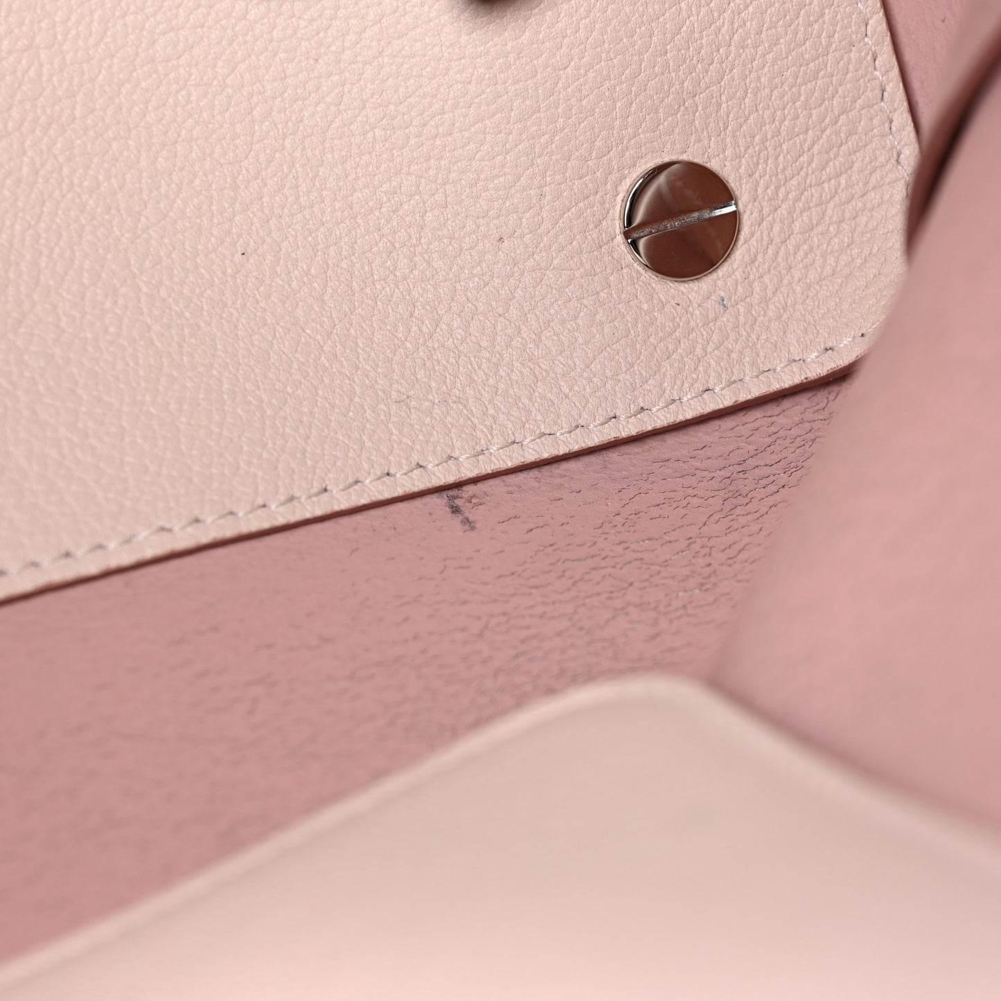 Supple Grained Calfskin Large Open Bar Tote Rose Poudre